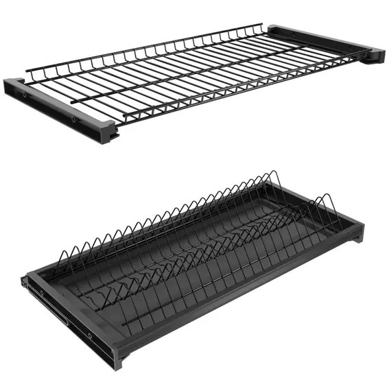 Комплект посудосушителя с рамкой в шкаф шириной 450 мм с регул, ДСП 16, черный (1 поддон) арт.DFB.450.16