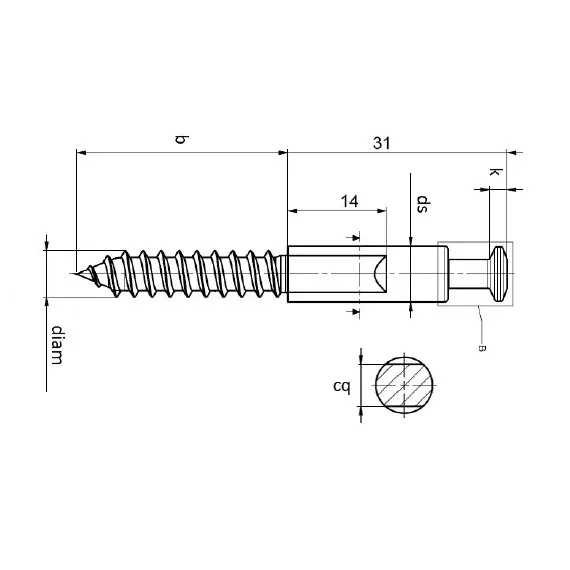 Футорка М8х12 мм (цинк) арт.645C208012Z - 1