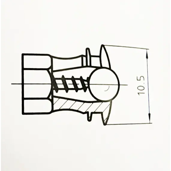 Футорка разжимная латунная M6х12 мм арт.TC82.612.70 - 2