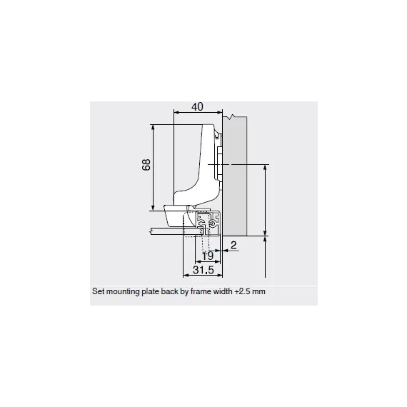 Петля Clip top Blumotion для алюминиевых рамок 95°, вкладная, чашка петли: на шурупы арт.71B970A - 1