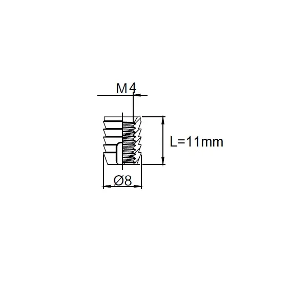 Футорка M4х11 D=8 мм (пластик) арт.278.11M4.05 - 1