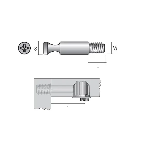 Дюбель стяжной TRIO М6 D7х8,5 мм, цинк арт.TF82FZ - 1