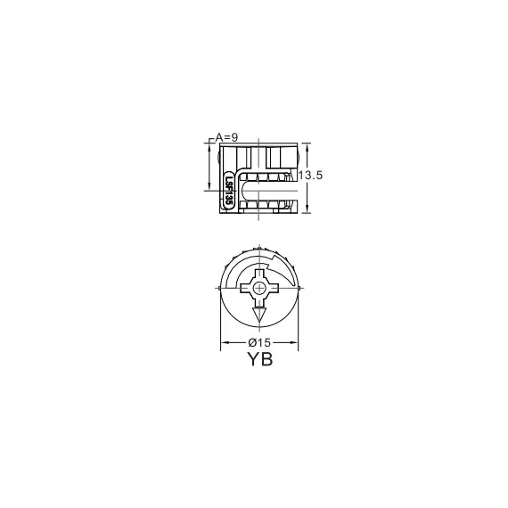 Эксцентрик серии 153, для плиты 18мм, Д15мм, цинк арт.153-9692-135-PC - 1