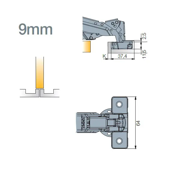 Петля T-type-i 170/48/9 мм арт.701-0GS0-054-00 - 4