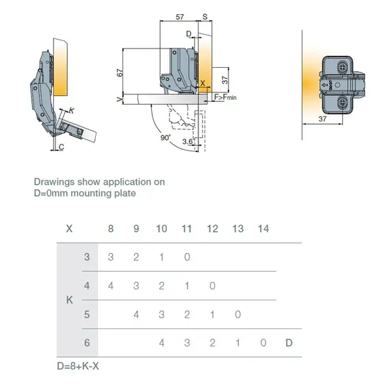 Петля T-type-i 170/45/5 мм с cистемой ускоренной сборки Easy-fix арт.701-0FT4-054-00 - 5