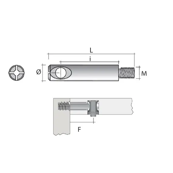 Дюбель стяжной М6 D7х45 мм, цинк арт.TF04FZ - 1