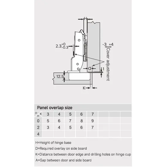 Петля 896 без пружины, Полунакладная, 48мм, Черный никель арт.896-0674-981 - 3