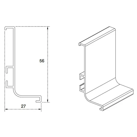 Профиль горизонтальный Г-образный Gola арт.70.1005.60.00.410 - 2