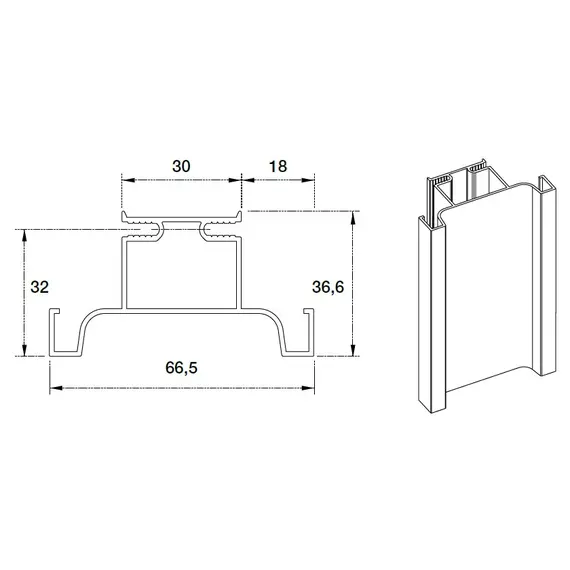 Профиль вертикальный средний Gola арт.70.1019.57.00.450 - 2
