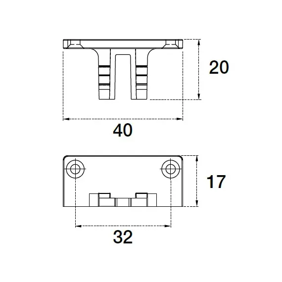 Крепеж (под саморезы) для профиля Gola арт.70.101.200.000.200 - 1
