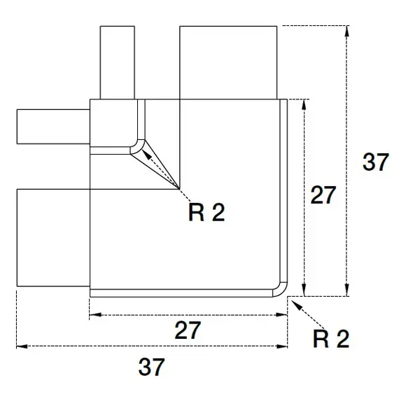 Уголок (алюм.) внеш. 90 гр для профиля горизонтального Г-образного Gola арт.70.101.5EZ.60.001 - 1