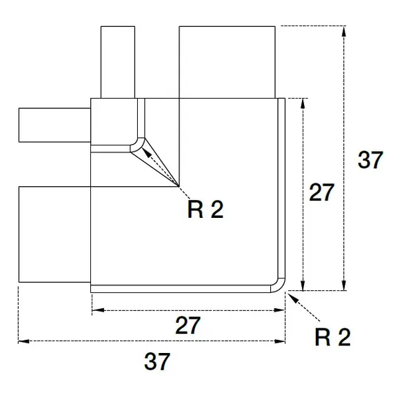 Уголок (пласт.) внеш. 90 гр для профиля горизонтального Г-образного Gola арт.70.101.7E0.60.000 - 1