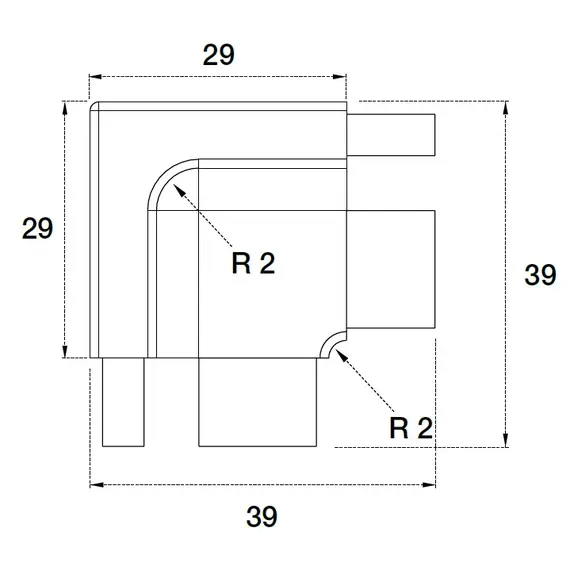 Уголок (пласт.) внутр. 90 гр для профиля горизонтального Г-образного Gola арт.70.101.7I0.57.000 - 1