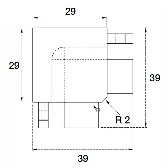Уголок (алюм.) внутр. 90 гр для профиля горизонтального П-образного Gola арт.70.101.6I0.57.001 - 1