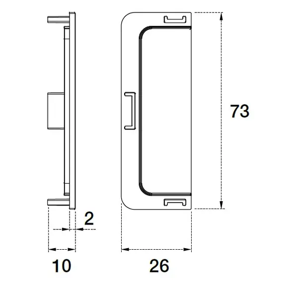 Заглушка закрытая (пласт.) для профиля горизонтального П-образного Gola арт.70.104.600.803.001 - 1