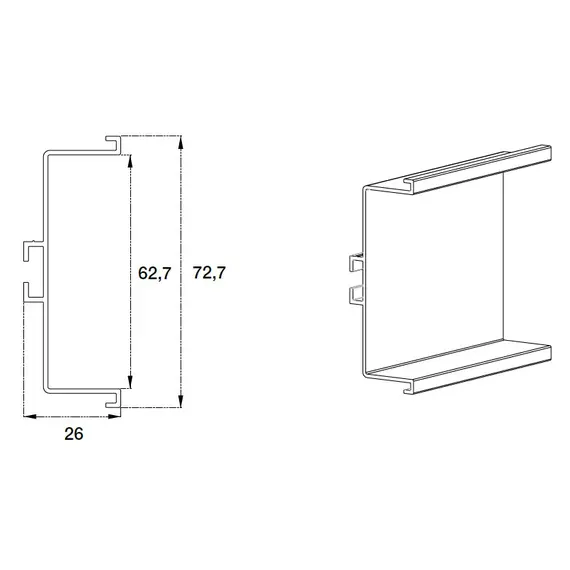 Профиль горизонтальный П-образный Gola R=0 арт.70.1034.801.00.410 - 1