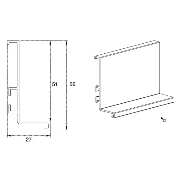 Профиль горизонтальный Г-образный Gola R=0 арт.70.1035.111.00.410 - 1