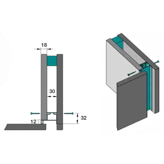 Профиль вертикальный боковой Gola R=0 арт.70.1037.120.00.450 - 3