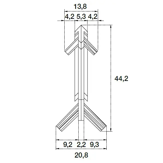 Уголок (пласт.) внеш. 90 гр для профиля горизонтального П-образного Gola R=0 арт.70.1038E.801.001 - 1