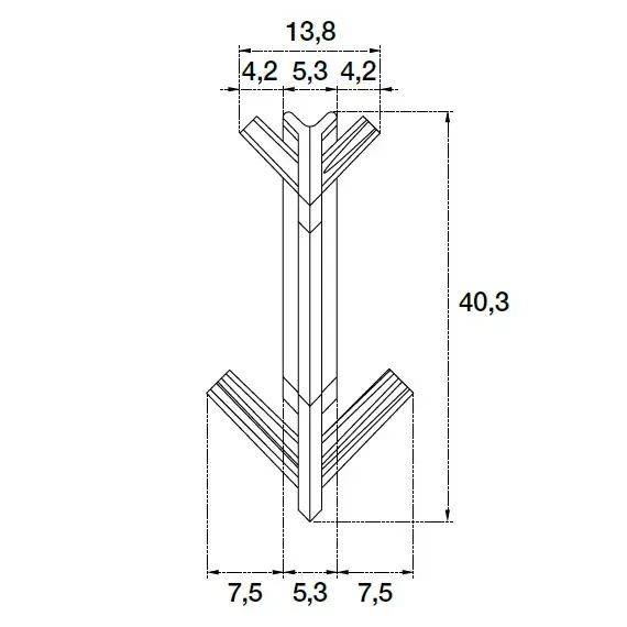 Уголок (пласт.) внутр. 90 гр для профиля горизонтального П-образного Gola R=0 арт.70.1038I.111.001 - 1