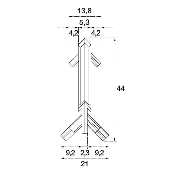 Уголок (пласт.) внеш. 90 гр для профиля горизонтального Г-образного Gola R=0 арт.70.1039E.803.001 - 1