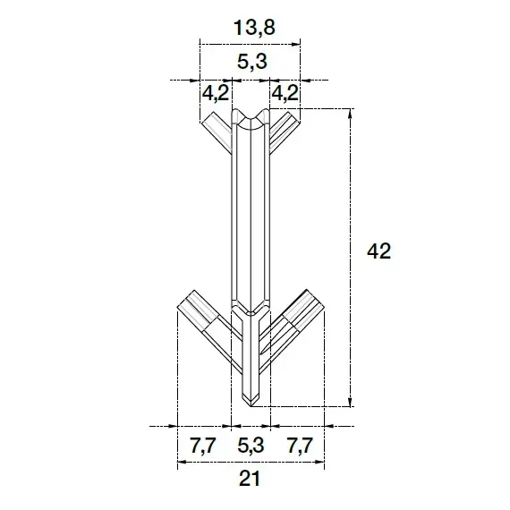 Уголок (пласт.) внутр. 90 гр для профиля горизонтального Г-образного Gola R=0 арт.70.1039I.120.001 - 1