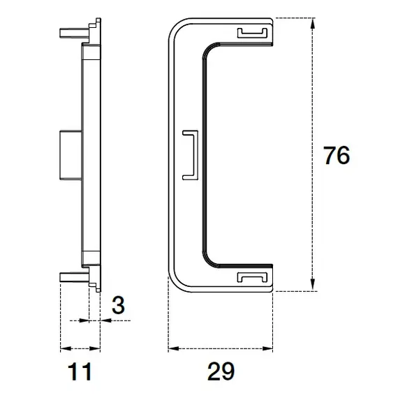 Заглушка открытая (пласт.) для профиля горизонтального П-образного Gola R=0 арт.70.104.500.111.001 - 1