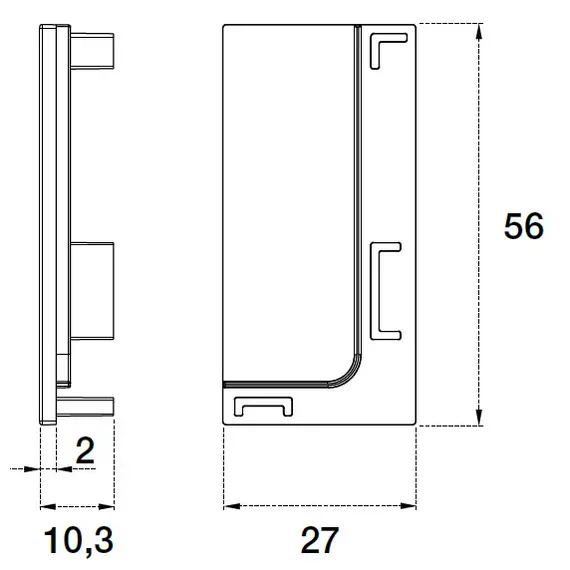 Комплект заглушек (лев.+пр.) открытых (пласт.) для профиля горизонтального Г-образного Gola R=0 арт.70.104.400.111.100 - 1