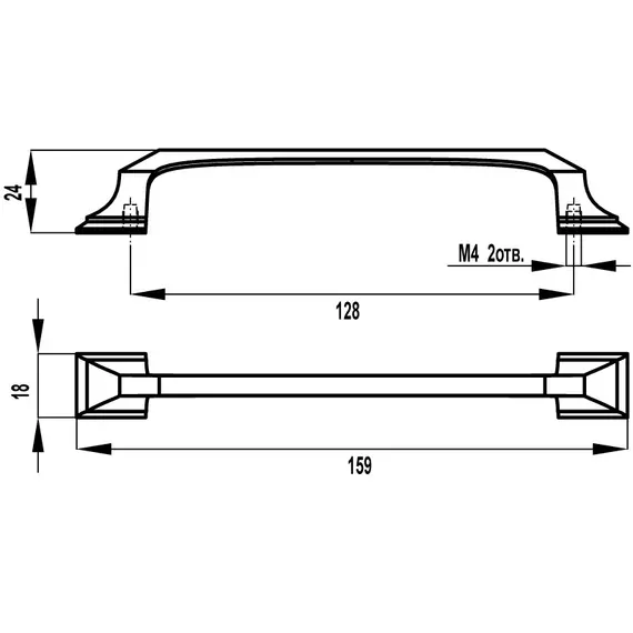 Ручка-скоба FS-194 128 олово старое арт.FS-194 128 ос - 1