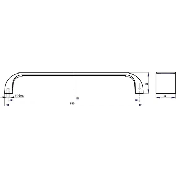 Ручка-скоба S-202 160 олово шлифованное арт.S-202 160 ош - 1
