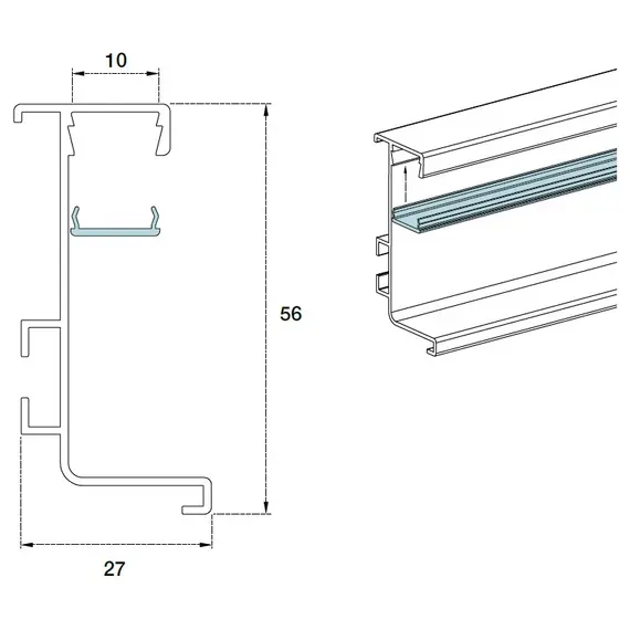 Профиль горизонтальный Г-образный Gola LED арт.70.1024.801.00.410 - 2
