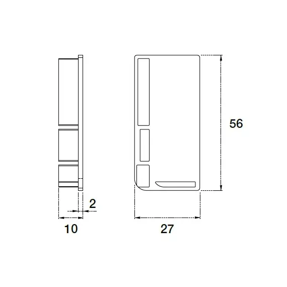 Комплект заглушек (лев.+пр.) закрытых (алюм.) для профиля горизонтального П-образного Gola LED арт.70.099.500.57.001 - 1