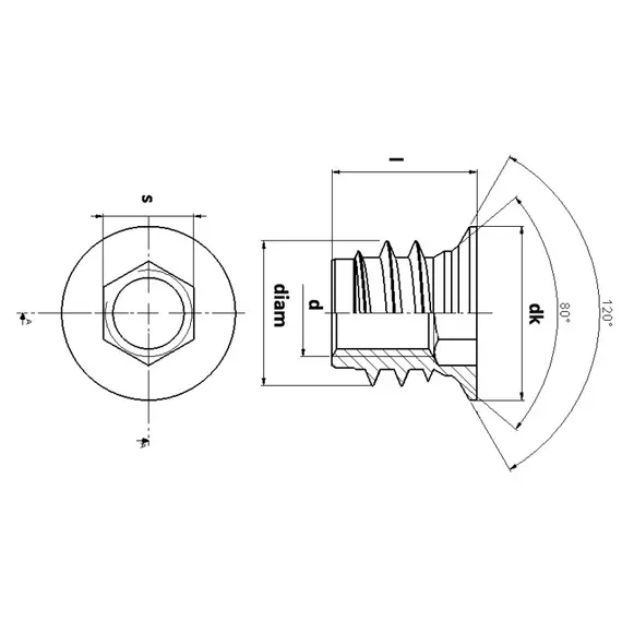 Футорка М6х10 мм (цинк) арт.326A006010Z - 2