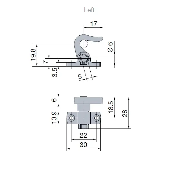 Крючок левый для замка Push Esp Lock, коричневый арт.927-9823-370 - 4