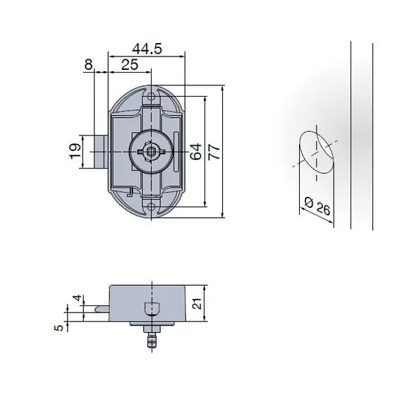 Замок Push Lock 9381 цинк, никель матовый арт.917-9894-404 - 2