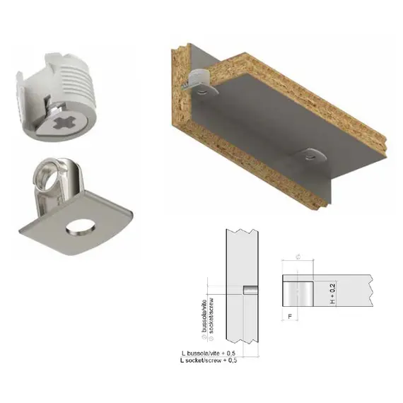 Стяжка полкодержателя, пластик белый арт.SO010PB - 5