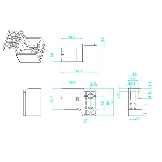Универсальный рейлинг 400 мм, комплект (2 рейлинга+2 держателя), белый арт.655-9940-150 - 2