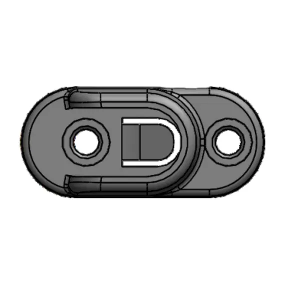 Штангодержатель для овальной трубы 15х30 мм, черный арт.ШОЧ-250 - 1