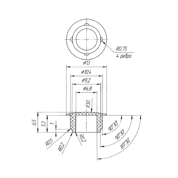 Заглушка D 10мм Белый арт.ЗГЛ10 бел - 2