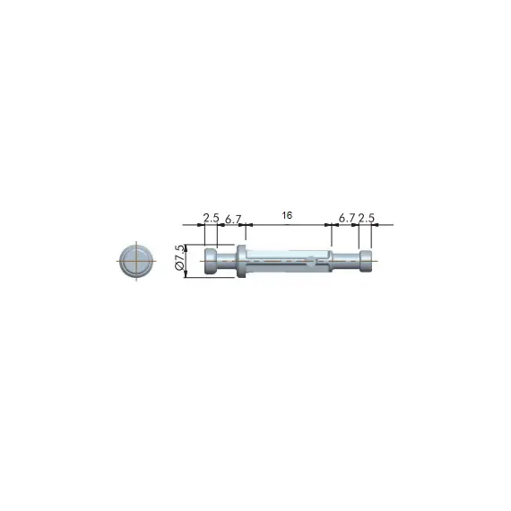 Дюбель для стяжки полкодержателя, двухсторонний, для ДСП 16мм, цинк арт.172-6414-Z - 1