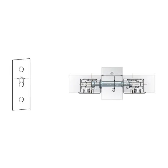 Дюбель для стяжки полкодержателя, двухсторонний, для ДСП 16мм, цинк арт.172-6414-Z - 2