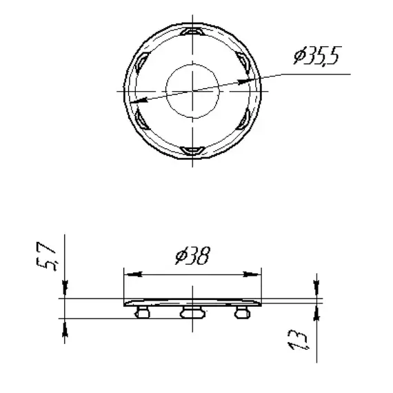 Заглушка D 35мм Белая арт.ROY.210811.27 - 2