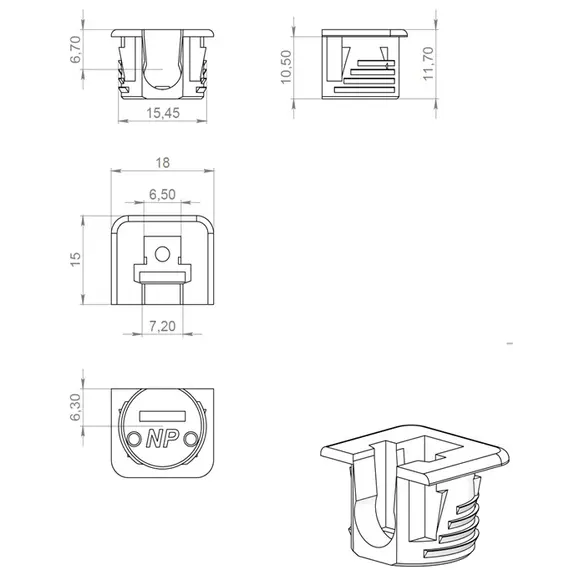 Полкодержатель с фиксацией, флиппер, серый арт.ФД15С-10000 - 4