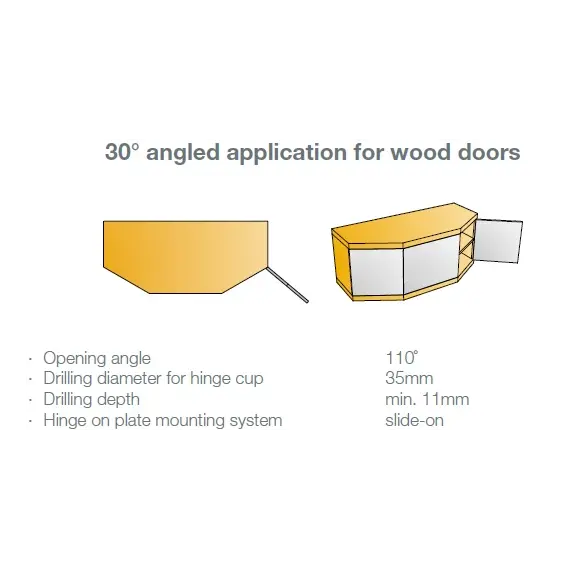 Петля B-type i3 с доводчиком Glissando угловая 30 110/52/9 мм арт.242-0P80-650-00 - 5
