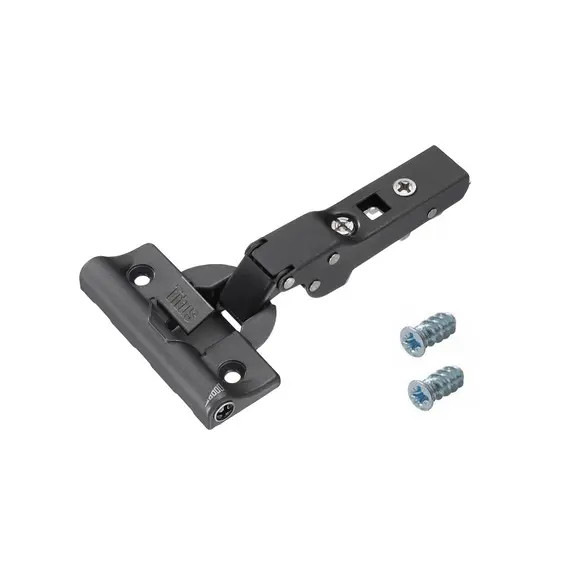 Петля мебельная Titus T-Type Noir Glissando 90 градусов с доводчиком и винтами 110/45/5 мм. арт.701-0BT2-668-00