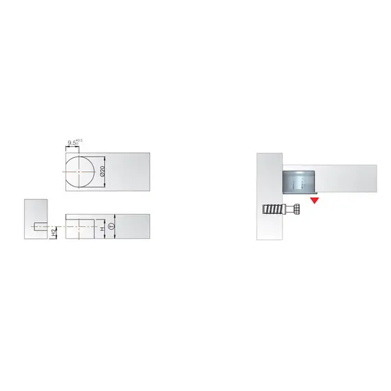 Стяжка полкодержатель, Д20, для плиты 18мм, уст. сверху, магнолия арт.172-6387-823-44202-1001 - 2