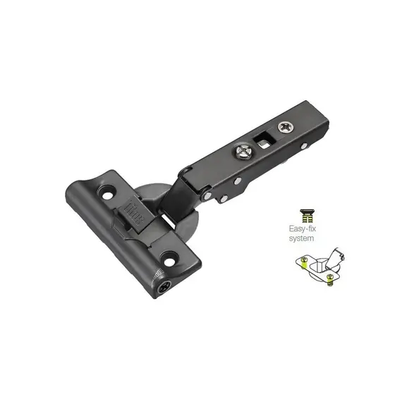 Петля мебельная Titus T-Type Noir Glissando 90 градусов с доводчиком 110/48/0 мм и cистемой ускоренной сборки Easy-fix арт.701-0AS4-668-00