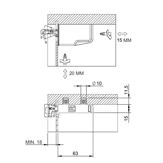 Навес мебельный 147, 20х24, правый (белый) арт.147.20R0.01 - 2