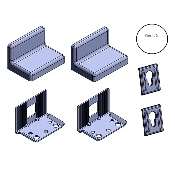 Навес мебельный, белый, индив.упаковка (2 компл) арт.345.B3.01.P2 - 5