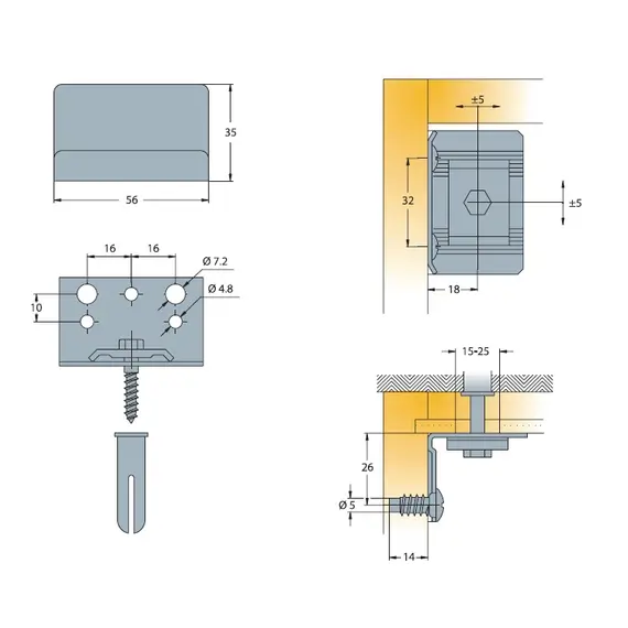 Навес мебельный, белый, индив.упаковка (2 компл) арт.345.B3.01.P2 - 8